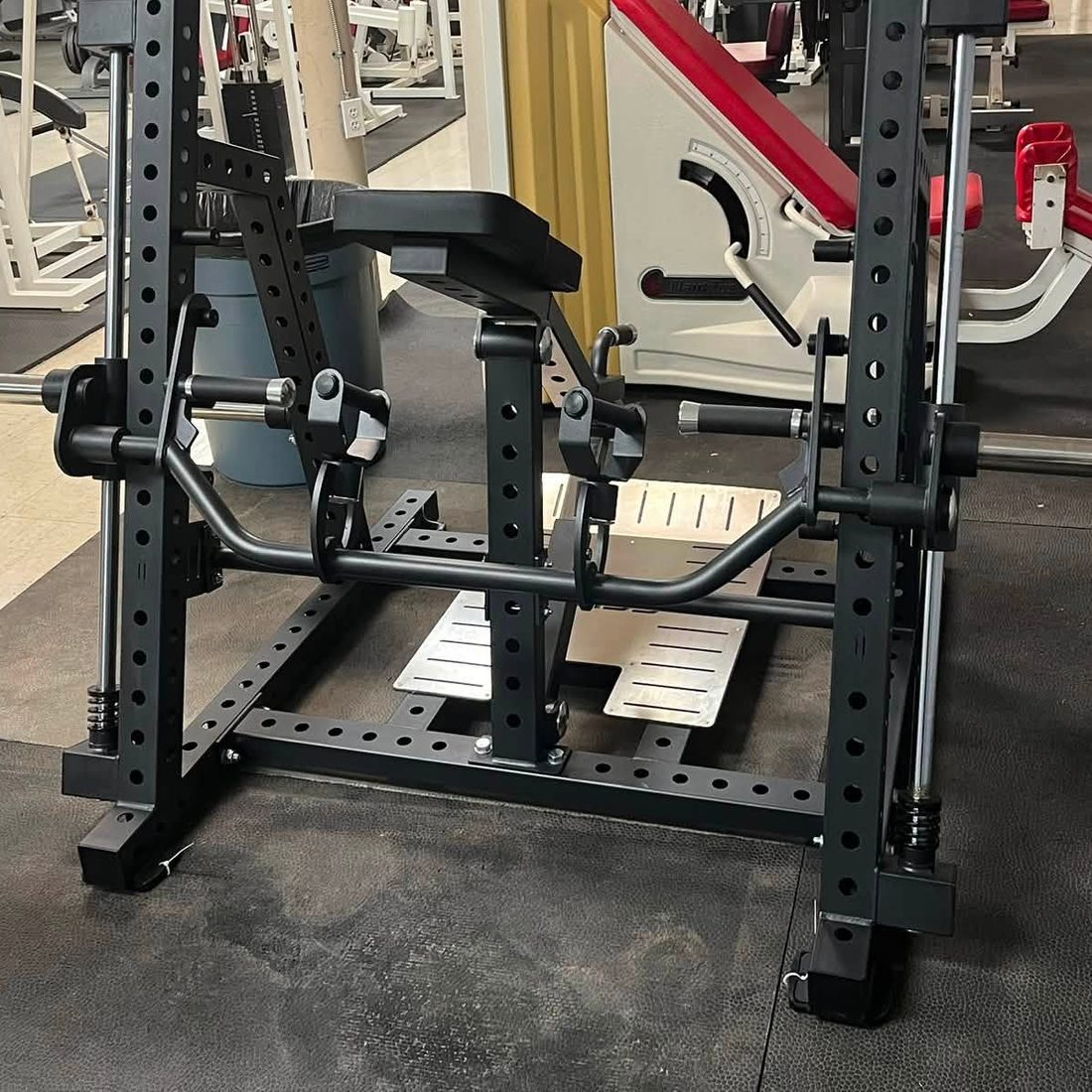 The chest-supported row rack recently added to the Iron Forge Fitness strength floor